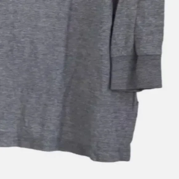 Men’s Henley Long Sleeve Pullover XL Gray 3-Button Hi-Low Hem Long Length Shirt - Picture 9 of 14